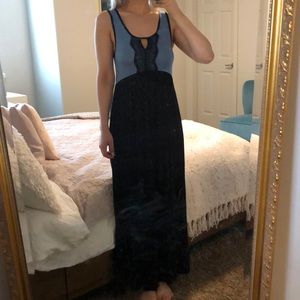 PinkBlush Sleeveless Colorblock Maxi Dress